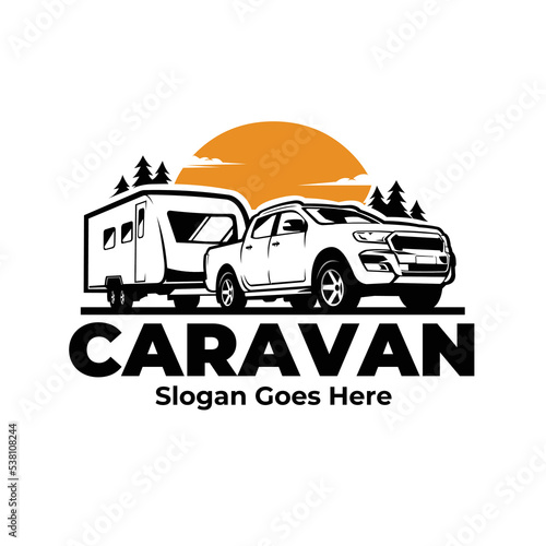 Caravan adventure logo illustration vector isolated