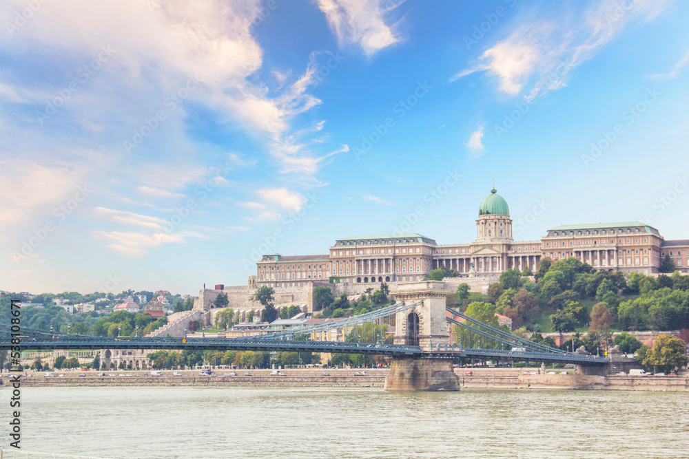 Royal Palace of Budapest on the banks of the Danube in Budapest, Hungary