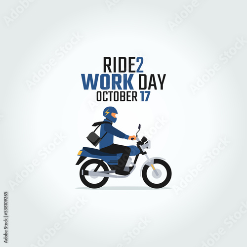 vector graphic of ride to work day good for ride to work day celebration. flat design. flyer design.flat illustration.