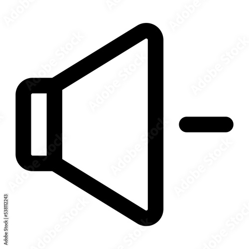 volume down icon outline style