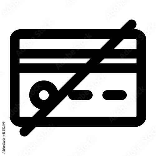 no credit card icon outline style