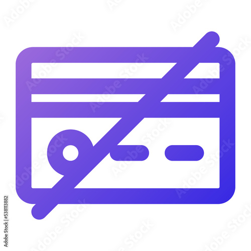 no credit card icon outline gradient style