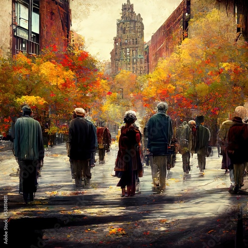 People Walking on Autumn © Sebastián Hernández