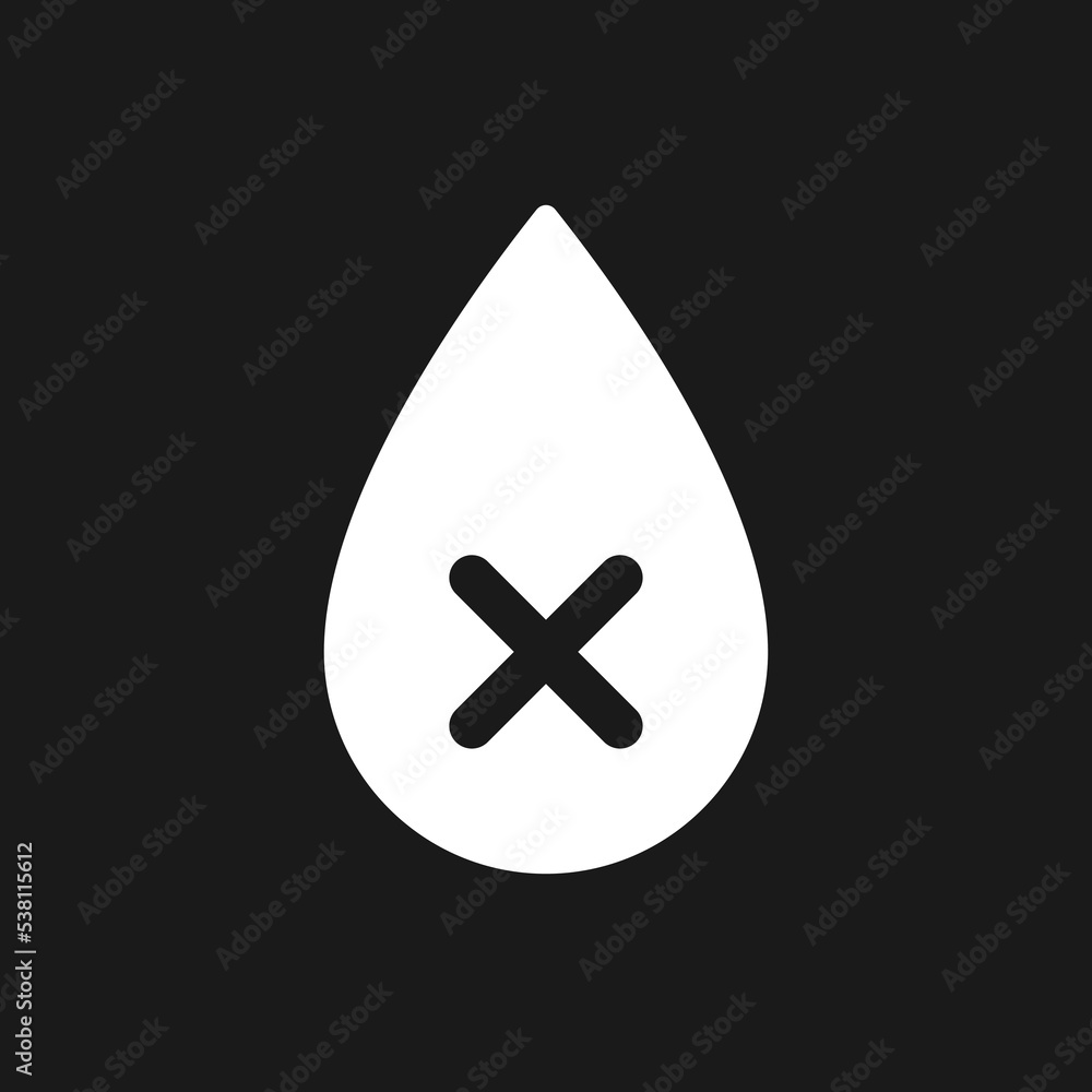 Dehydration dark mode glyph ui icon. Restriction and prohibition. User interface design. White silhouette symbol on black space. Solid pictogram for web, mobile. Vector isolated illustration Dehydration dark mode glyph ui icon. Restriction and prohibition. User interface design. White silhouette symbol on black space. Solid pictogram for web, mobile. Vector isolated illustration