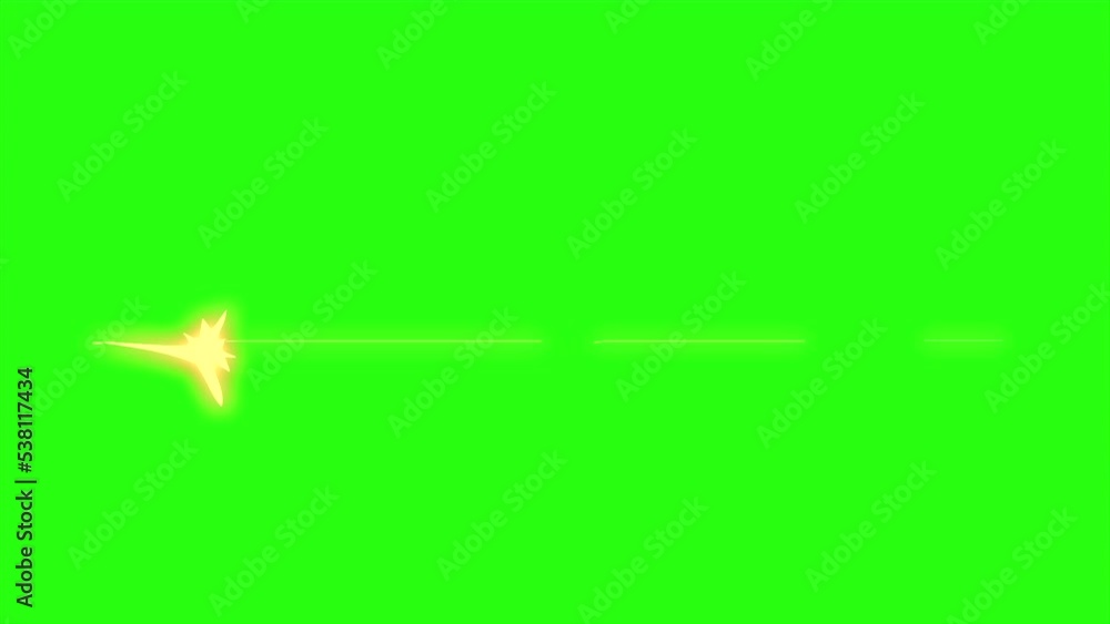 Animation muzzle action effect on green screen background,single shot sideways effect Animation muzzle action effect on green screen background,single shot sideways effect
