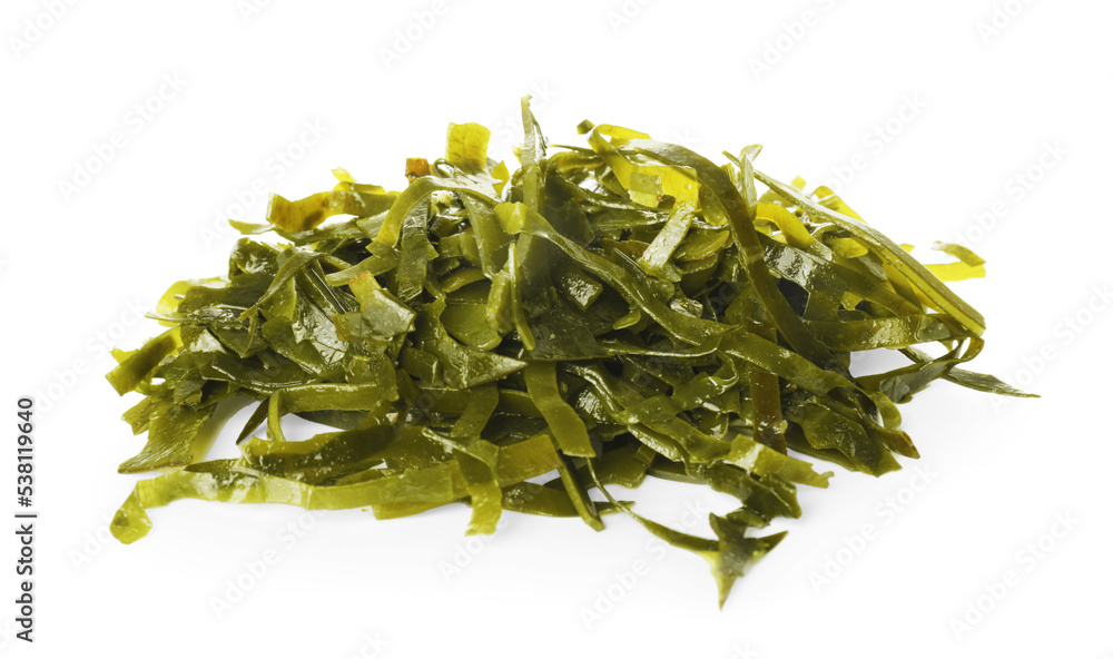 Fresh laminaria (kelp) seaweed isolated on white Fresh laminaria (kelp) seaweed isolated on white
