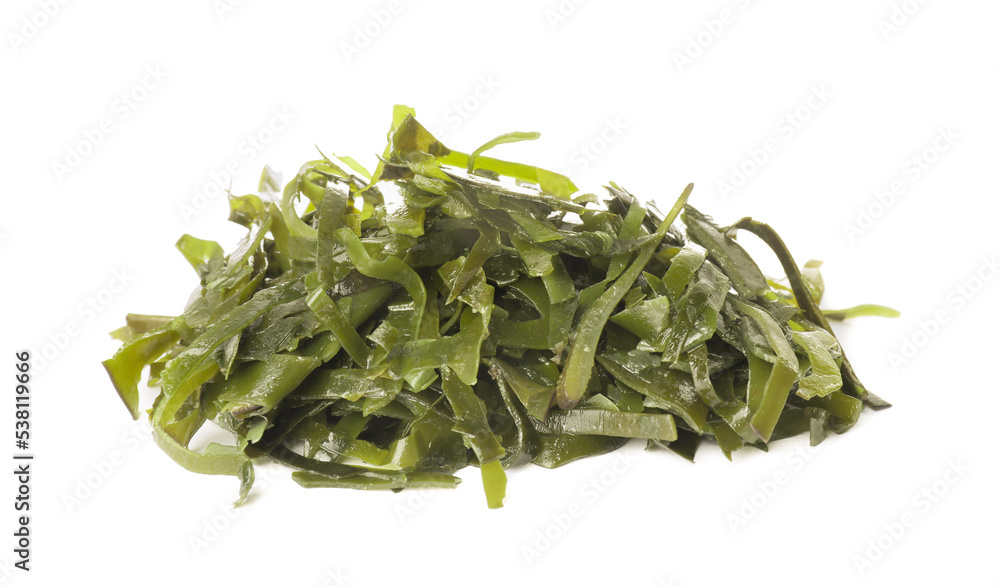 Fresh laminaria (kelp) seaweed isolated on white Fresh laminaria (kelp) seaweed isolated on white