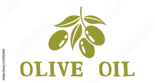 olive oil. extra virgin olive oil icon vector illustration. Elegant Logo template with olive branch - simple linear style	