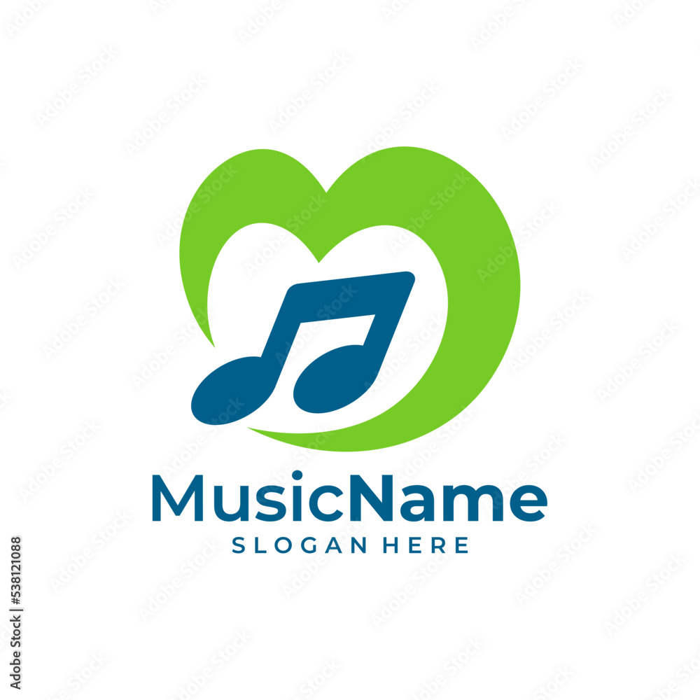 Music key and heart abstract hand drawn vector logo and icon. Musical theme flat design template. Isolated on the white background Music key and heart abstract hand drawn vector logo and icon. Musical theme flat design template. Isolated on the white background