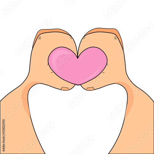 vector illustration of a hand in the shape of a heart. Happy Valentine's Day. confession of love. greeting. postcard. heart. love