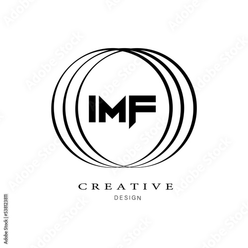 Design of the IMF letter logo in a circle on a white background. Initials letter logo concept by IMF. Letter design for the IMF.