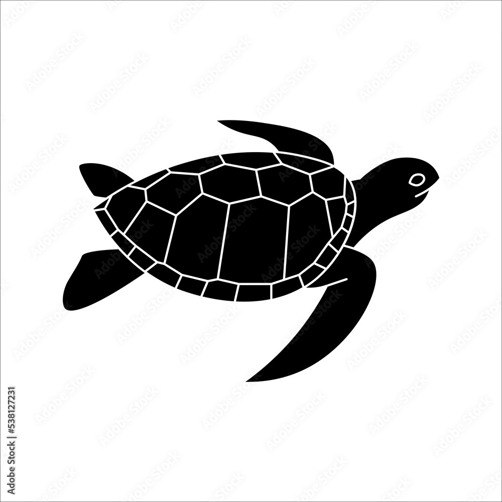 Obraz premium Turtle icon vector illustration, solid pictogram isolated on white background. Symbol, logo. EPS 10