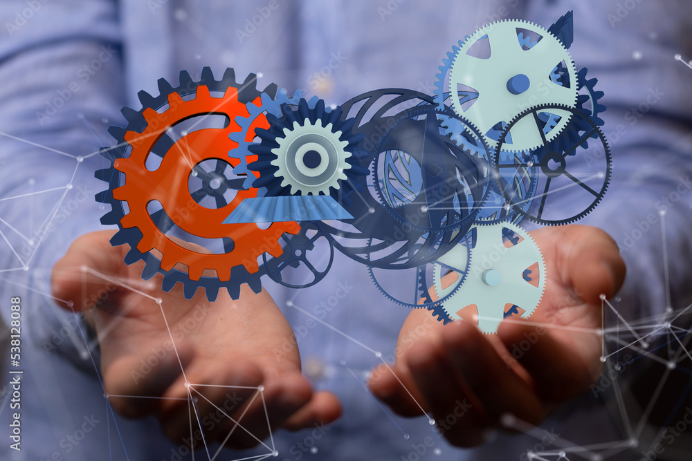 gear Technology background. Big data concept