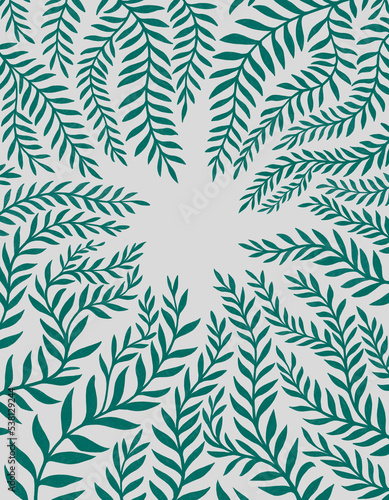 Raster background for your design with a minimalistic image of plants