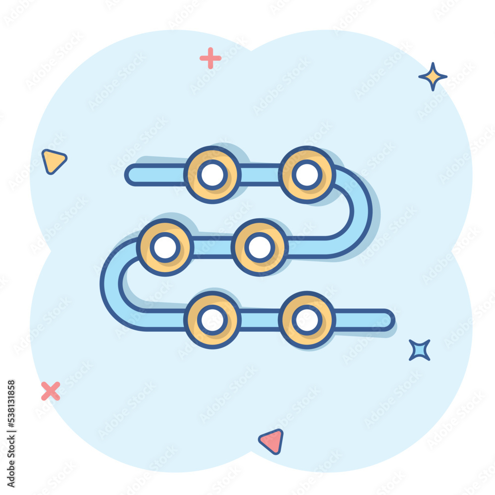 Timeline icon in comic style. Progress cartoon vector illustration on white isolated background. Diagram splash effect business concept. Timeline icon in comic style. Progress cartoon vector illustration on white isolated background. Diagram splash effect business concept.