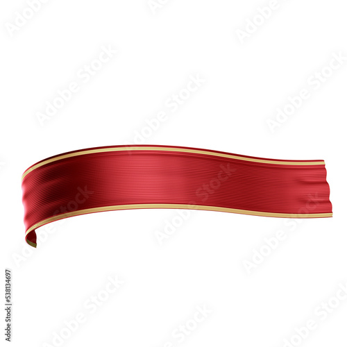 3d rendering red ribbon for composition