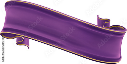 3D purple ribbon for compositing