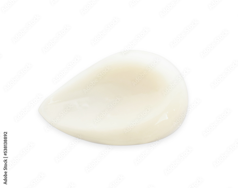 Sample of body cream isolated on white, top view Sample of body cream isolated on white, top view