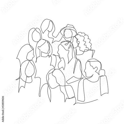 Sorority vector illustration drawn in line art style