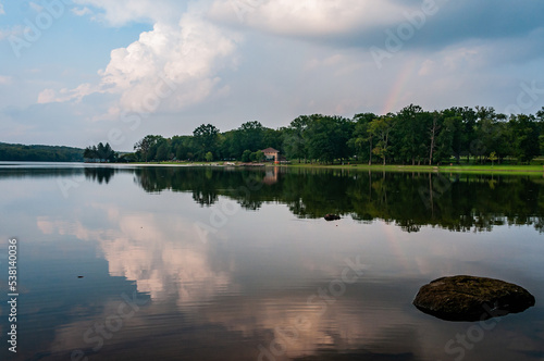 Rainbow Over Pinchot Lake, Pennsylvania USA, Lewisberry, Pennsylvania photo