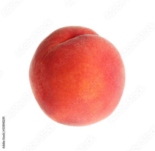 Delicious ripe juicy peach isolated on white