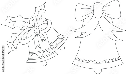Christmas jingle Bell Line Art Illustration