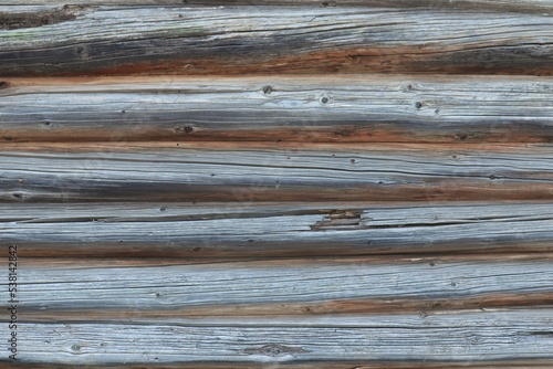 Background  wall texture from old weathered gray logs