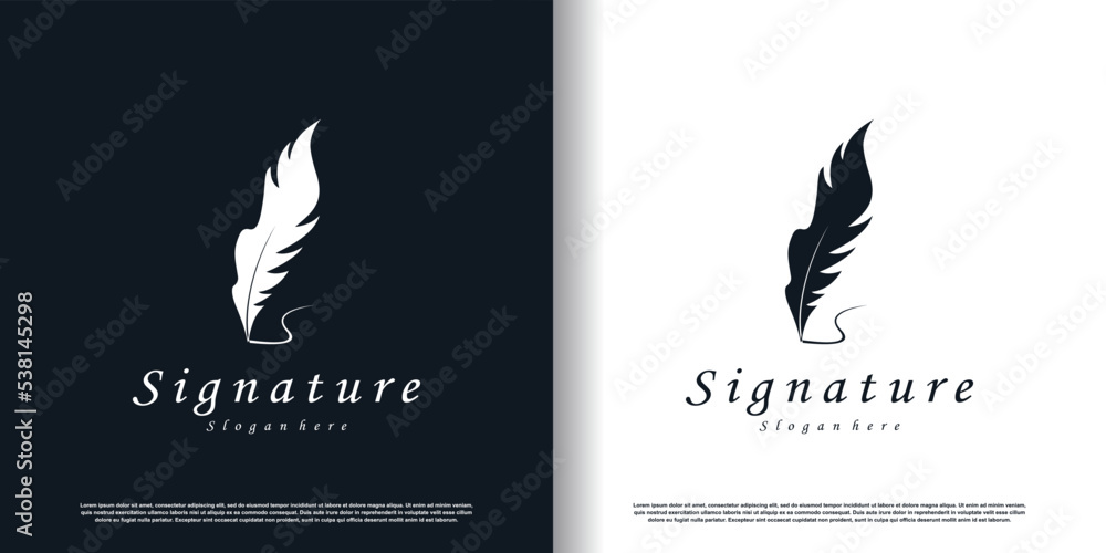 Signature logo design with creative concept style premium vector Signature logo design with creative concept style premium vector