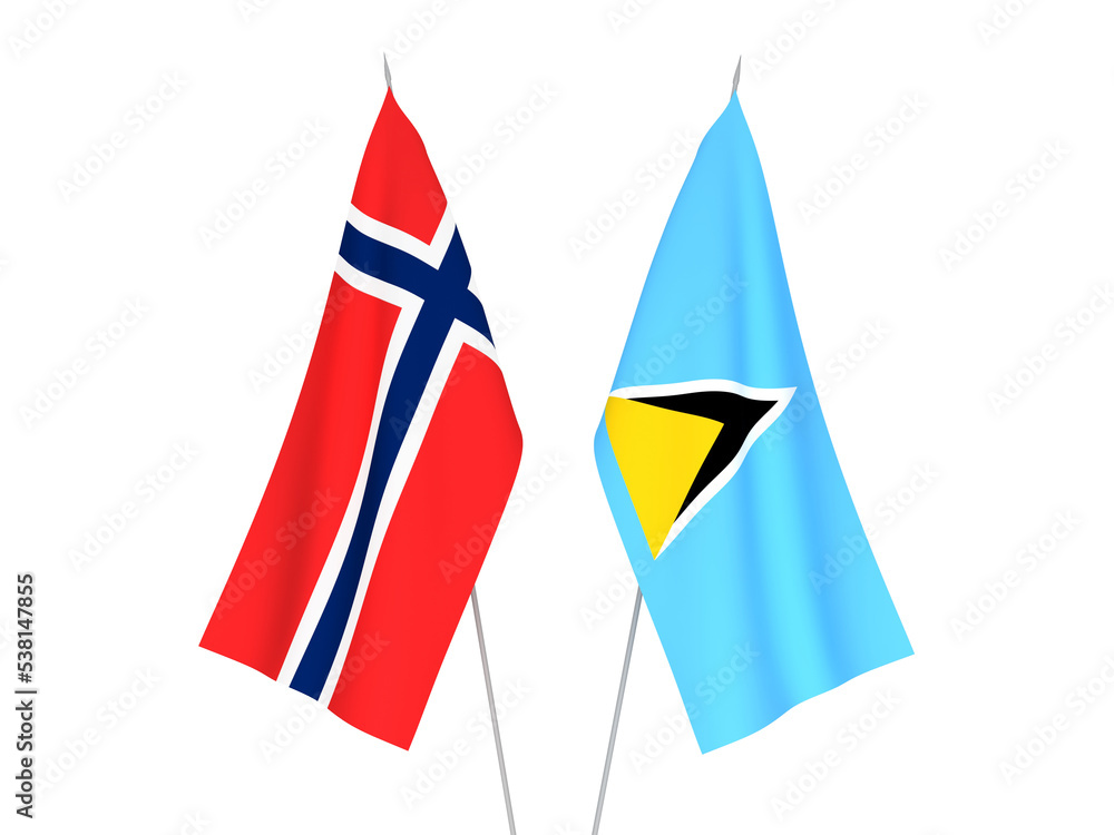 Norway and Saint Lucia flags
