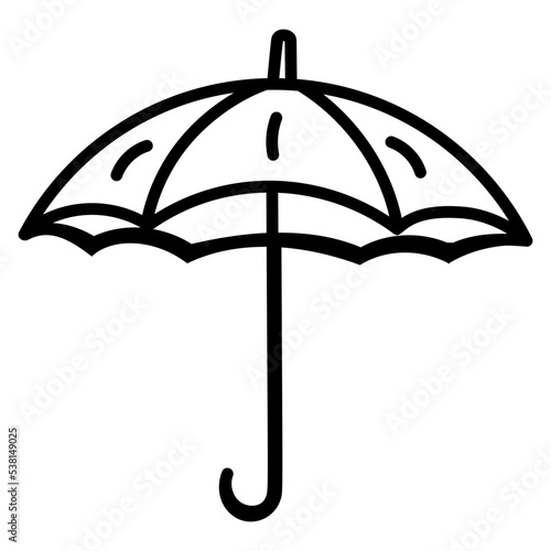 Doodle icon of umbrella showing a concept of insurance 