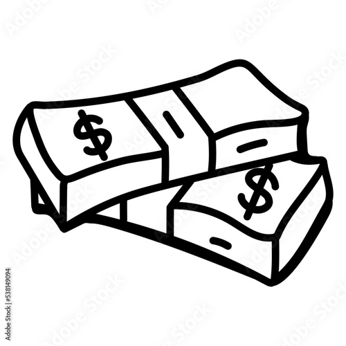 Get a glimpse of money doodle icon 