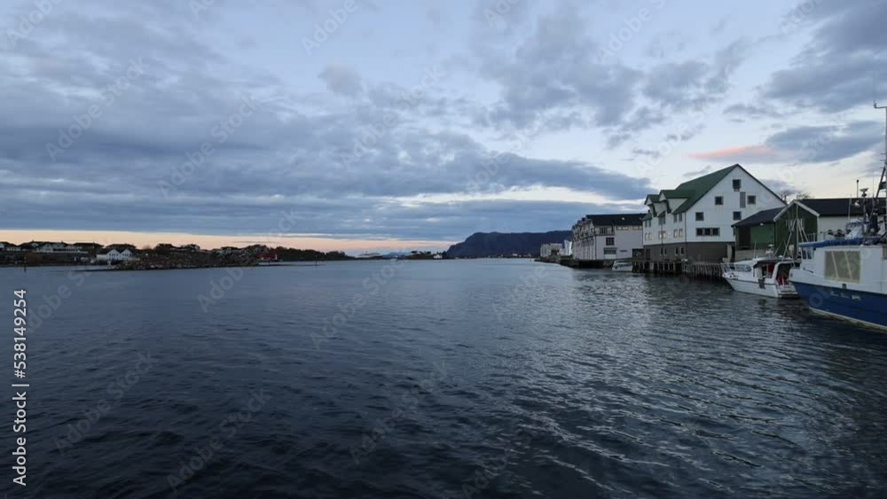 Brønnøysund harbor in twilight,Nordland county Brønnøysund harbor in twilight,Nordland county