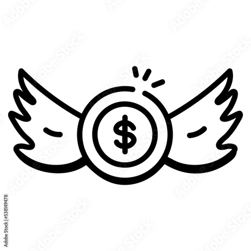 A handy doodle icon of angel investment  