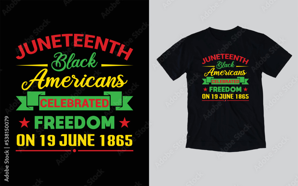 Juneteenth typography t-shirt design, Juneteenth Celebration, Happy Juneteenth day, Black History