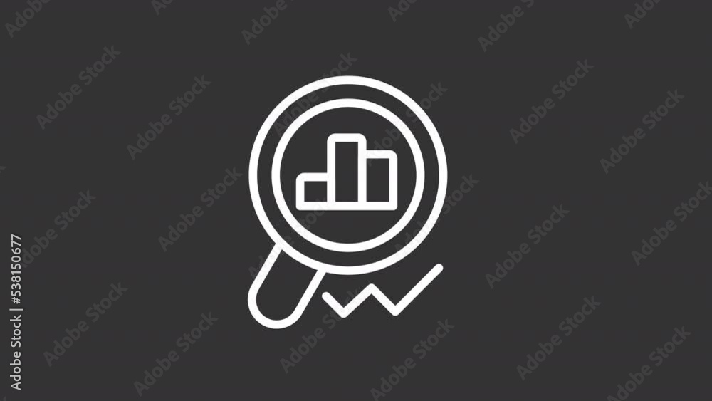 Animated market data white line icon. Marketing survey and monitoring. Data analysis. Seamless loop HD video with alpha channel on transparent background. Motion graphic design for night mode Animated market data white line icon. Marketing survey and monitoring. Data analysis. Seamless loop HD video with alpha channel on transparent background. Motion graphic design for night mode