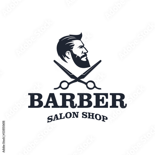 Barbershop. Handsome man. Barber shop symbol.