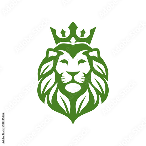 king lion leaf luxury logo icon template