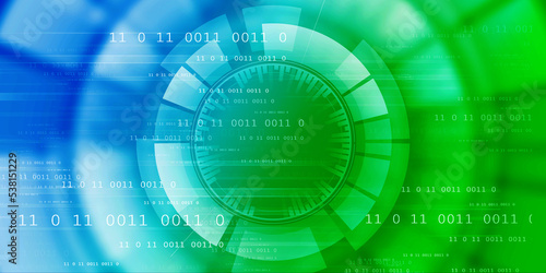 2d illustration Abstract futuristic electronic circuit technology background