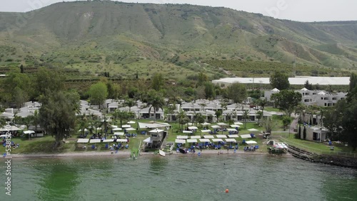 Flying over the Sea of Galilee at Ein Gav Resort.  photo