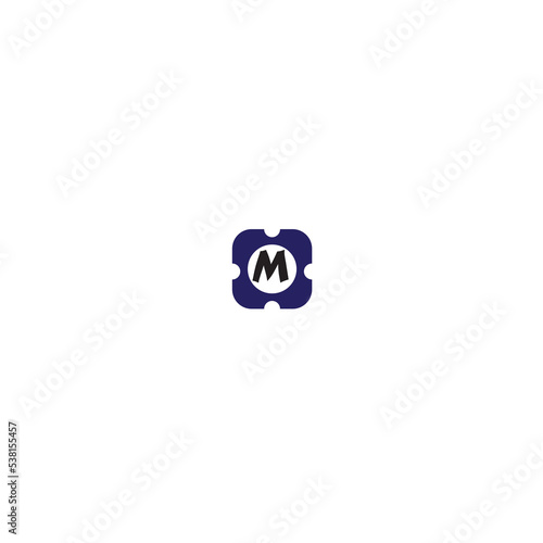 M Logo Design On White Background.