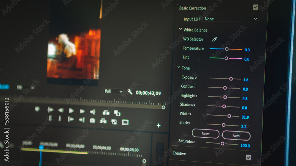 video color editting timeline close up. video color editting timeline close up.