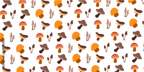 Abstract mushroom in cute pattern design style for cartoon background and wallpaper
