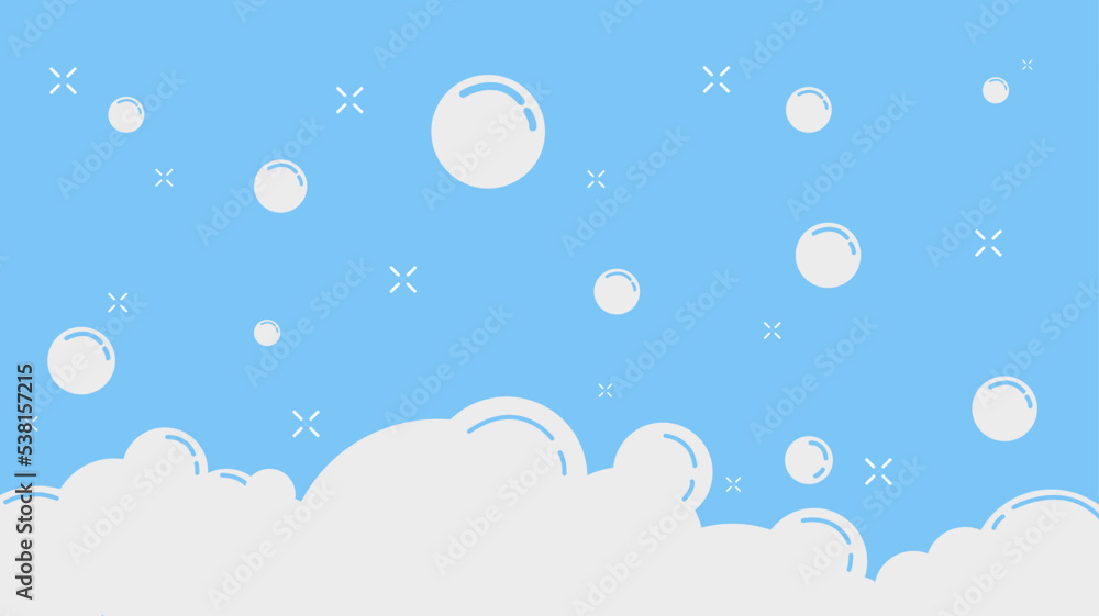 Floating Soap Foam With Small Popping Bubble