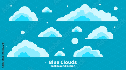 Blue Cloud Bundle With Different Position And Color