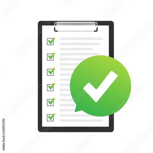 Clipboard with checklist icon. Clipboard with checklist icon for web. Vector illustration.