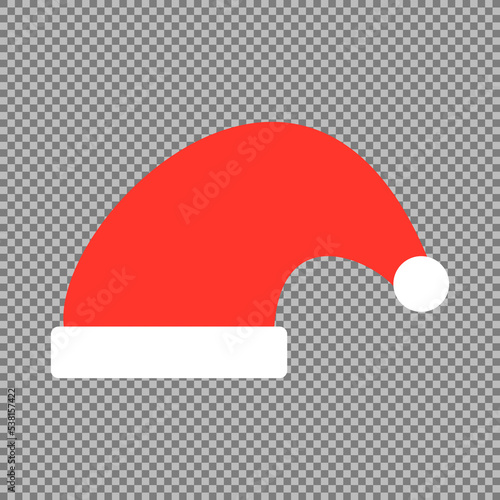 Red santa claus hat / rød nissehue Vector illustration, 
