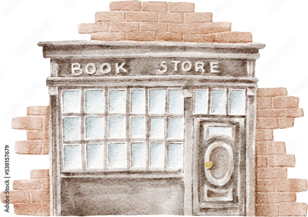 Obraz premium Bookstore window illustration