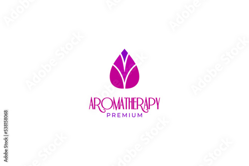 Flat natural aromatherapy logo design vector template illustration