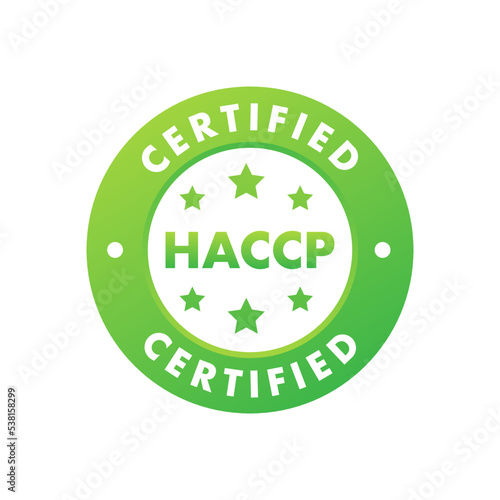 HACCP Certified icon on white background. Vector stock illustration.