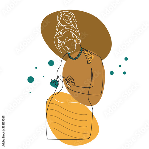 black girl admires a flower in her hand